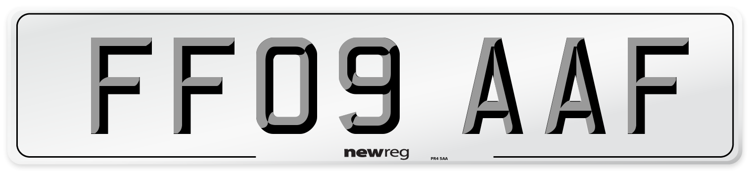 FF09 AAF Number Plate from New Reg